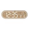 GH8053 LED Wood Grain Wall Clock: Multi-functional, Stand or Hang