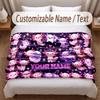 Axolotl Theme Soft Blanket Personalized Custom Name Text Print Warm Blanket Home Sofa Bedroom Decor