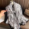 Rose luxury scarf printing with goods New silk scarf Long large size travel shawl Sunscreen