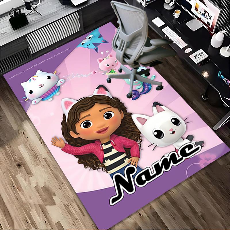 Custom Name Kitty Party Living Room Non-Slip Area Rug Soft Carpet for Bedroom Kids Playroom Sofa Office Home Decor Doormat