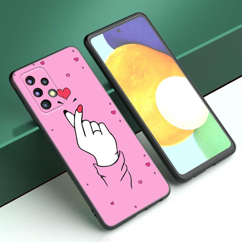 Love On The Finger Kpop Case For Samsung A04 A21 A30 A50 A52 S A13 A14 A22 A23 A32 A53 A73 5G A11 A12 A31 A33 A51 A70 A71 A72