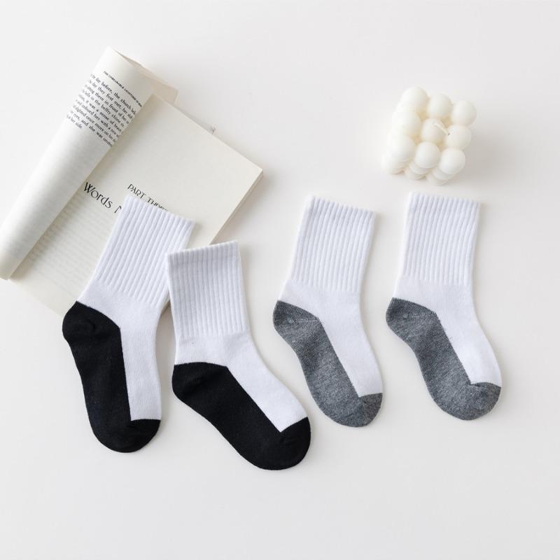 5 Perechi/Lot Toamnă Iarnă Șosete Bumbac Copii Copii Adolescenți Modă Negru Alb Pentru 1-12 Ani Student Căldură Șosete Bebeluș Fată Băiat