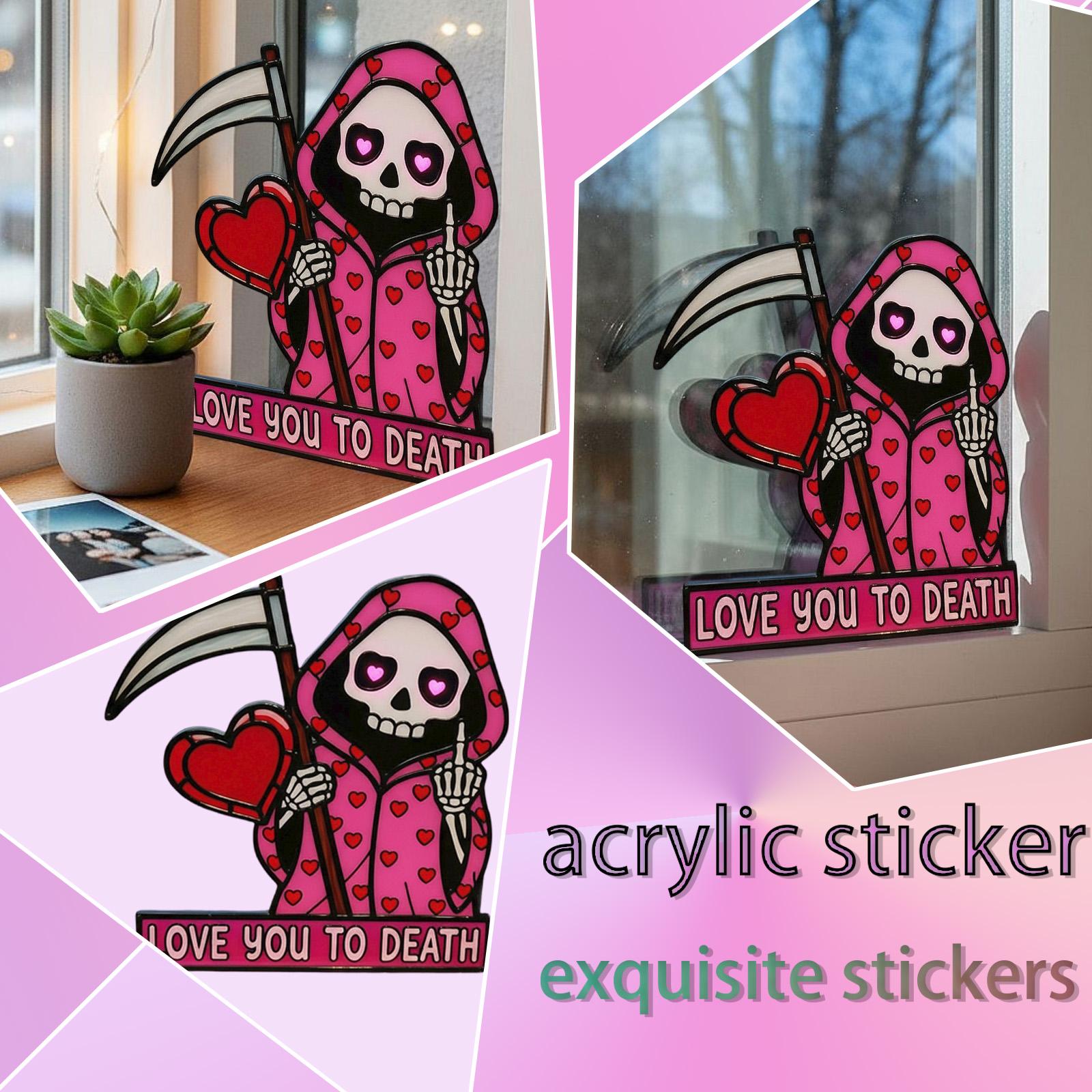 Love You To Death Window Corner Decoration | Cute Valentine s Day One Size