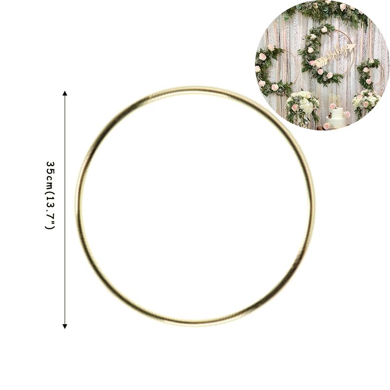 5pcs 15-40cm DIY Hanging Wreath Bamboo/Metal Wreath Iron Ring Hoop Hanging Craft Party Decorations Baby Shower Wedding Wreaths