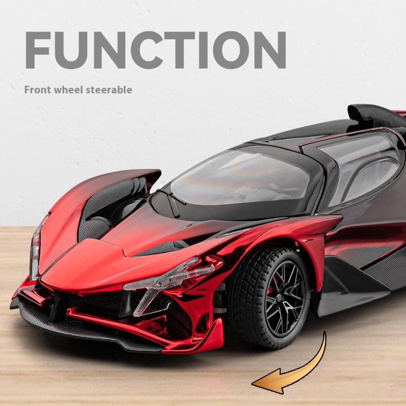 Simulation 1/24 Apollo EVO Plating Alloy Car Sound and Light Children's Toy Car Sports Car Model Collection Ornament Gift