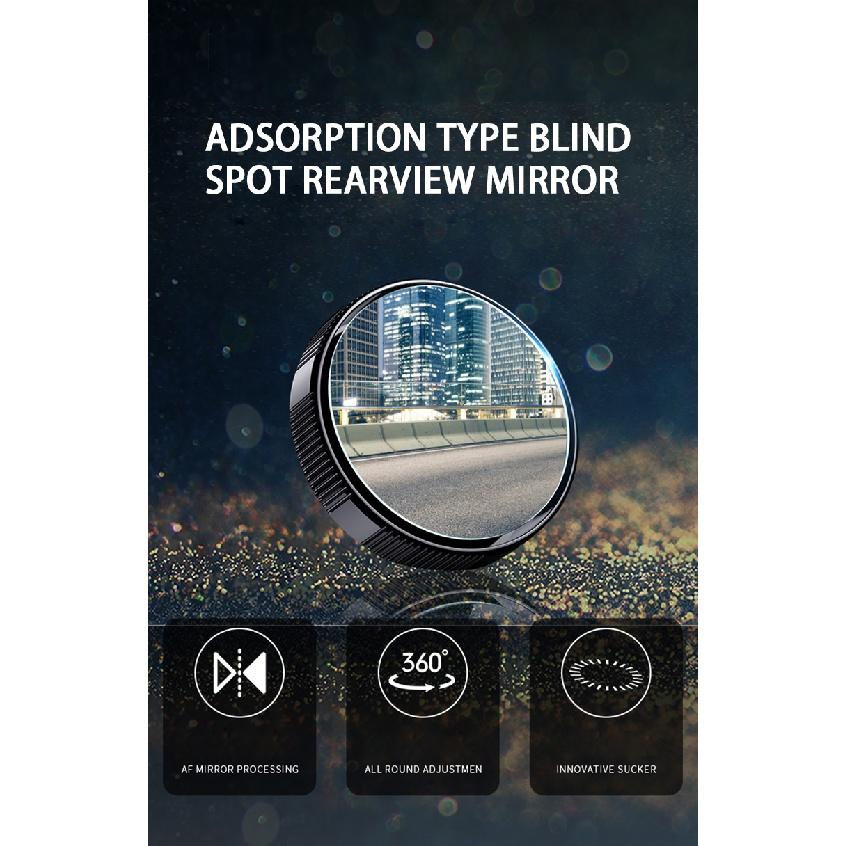 2PC Saugnapf Auto Konvexen Toter Winkel Spiegel HD 360 Grad Weitwinkel Einstellbare Rück Extra Hilfs Runde spiegel