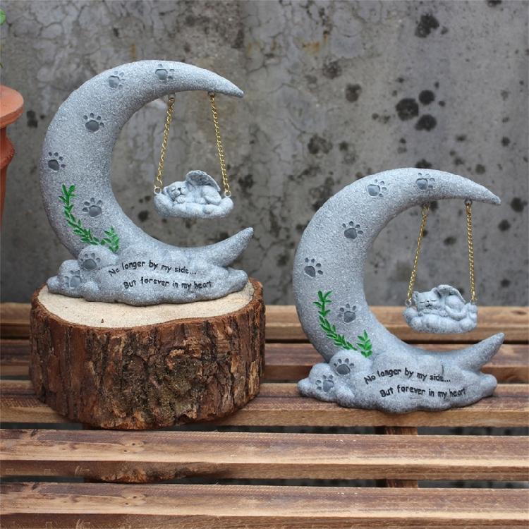 Pet Memorial Statue Dogs Cats TombstonesFigurine Resins Sculpture Garden Decors