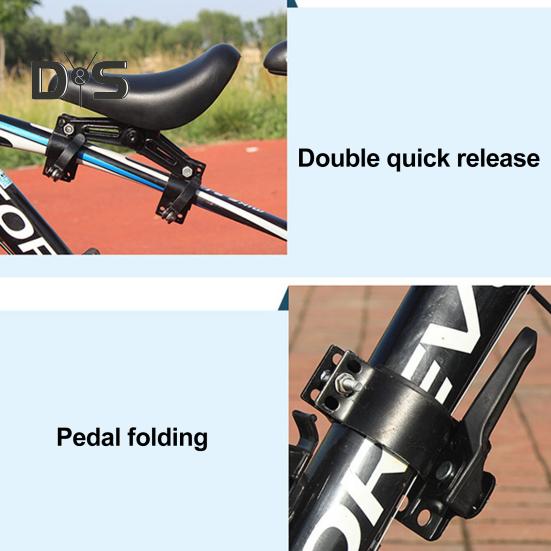 1 Set Kids Bike Seat Front Mounted Bike Seat Handlebar Foot Pedal Detachable Toddler Child Road Mountain Bicycle Front Seat Bike Accessories
