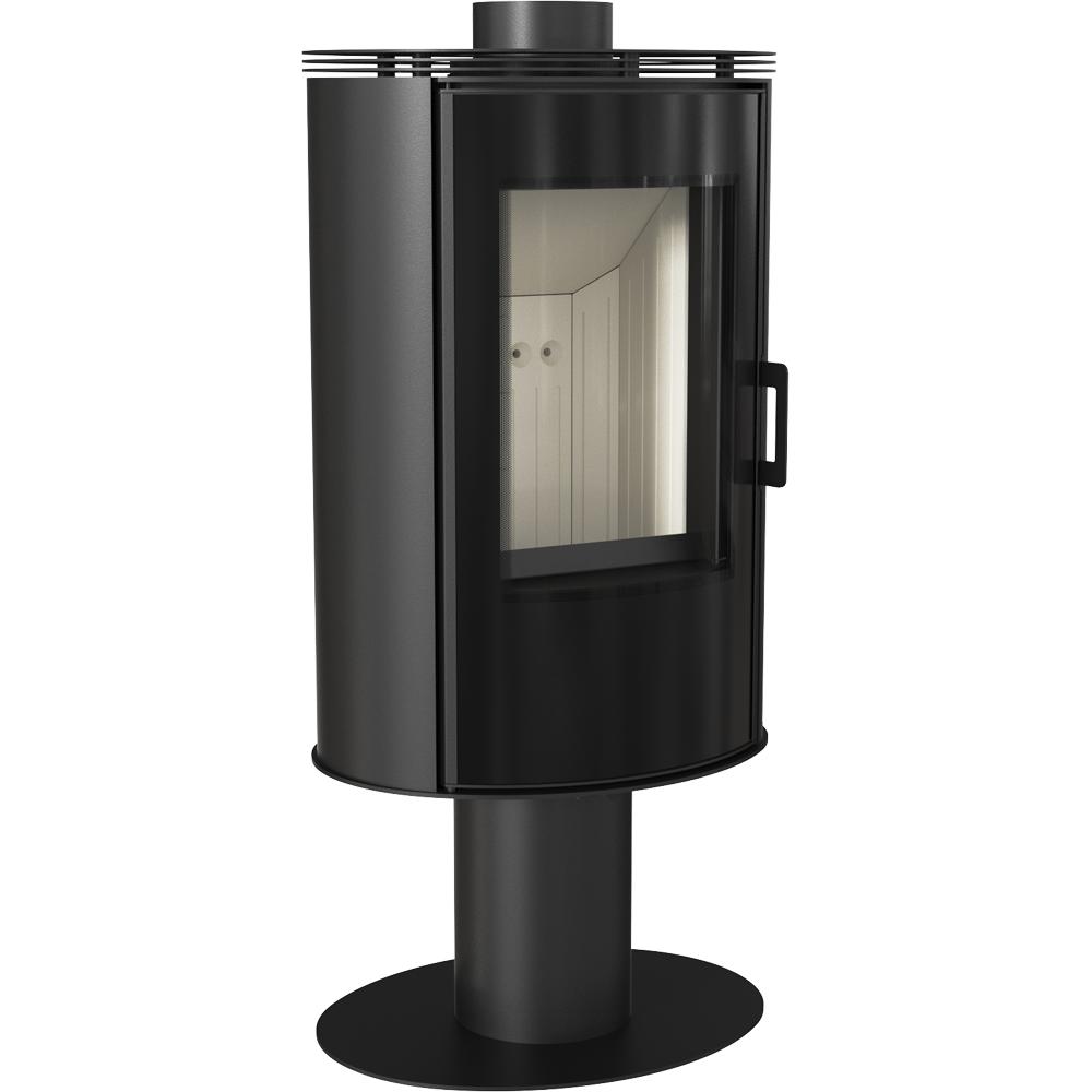 Wood Burning Steel Stove KRATKI AB S/N/O/DR/GLASS Rotatable Ø 150 8 kW