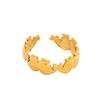 Dolphin Titanium Non-fading Openable Adjustable Stainless Steel Ring with 18K Gold Plating