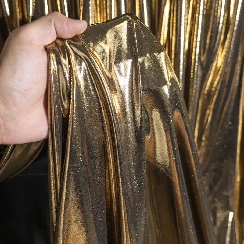 

100x150 см спандекс жидкая металлическая ткань для танцевальной одежды костюмы платья леггинсы фоновое украшение дизайнер одежды 100x150cm