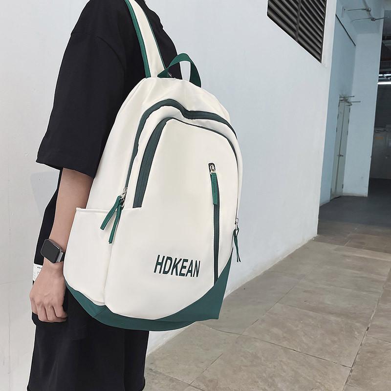 Color Fashionable Blocked Letter Printed Large Capacity Backpack Student