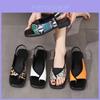 Leopard Print Flat Sandals For Women Summer Fashion With Elastic Strap For Casual Wear