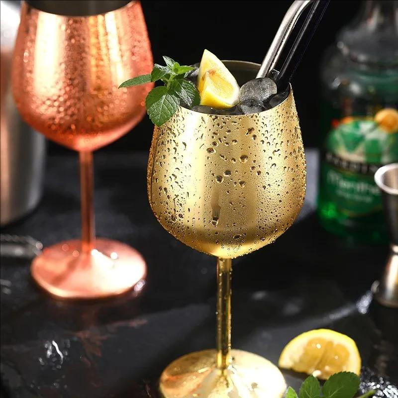 Edelstahl Glas Cocktail Kreativ Metall Weinglas Bar Restaurant Champagnerglas Rotweinglas Trinkgeschirr Barzubehör Tasse für den täglichen Gebrauch