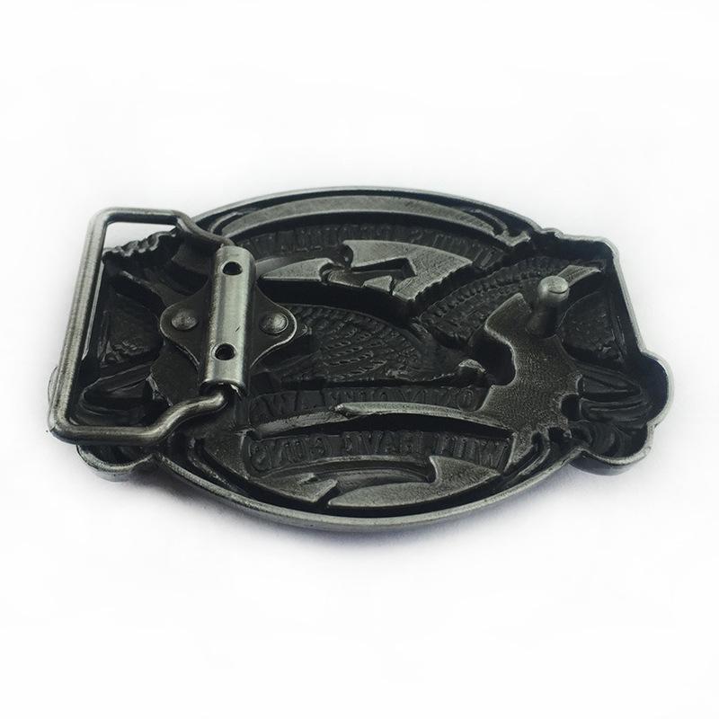 Fibbia Personalizzata in Pelle con Aquila - Design Uccello Western Cowboy