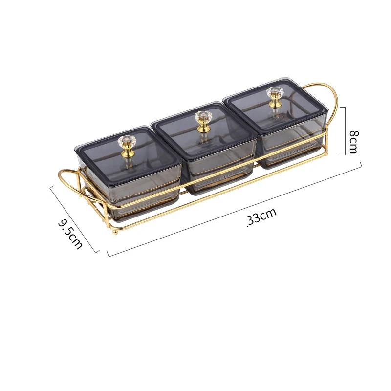 Nordic Fruit Dessert Snacks Bowl Salad Food Nuts Storage Tray With Lid Glasses Dishes Serving Bowl For Party Cake Holder Set