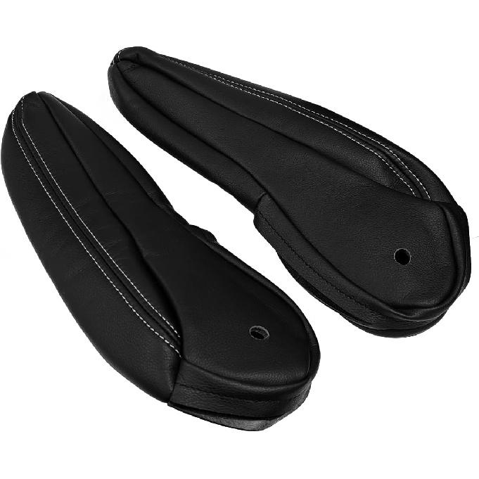 Microfiber Leather Seat Armrest Cover (Black) - Compatible with 2011-2016 Chrysler Town & Country - Left & Right Side - Color Code XLX1 (Check Glove