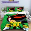 3pcs Sonic Hedgehog Artwork Bedding Set, Includes One Quilt Cover and Two Pillowcases, Bedroom and Guest Room Decoration. T7231125
