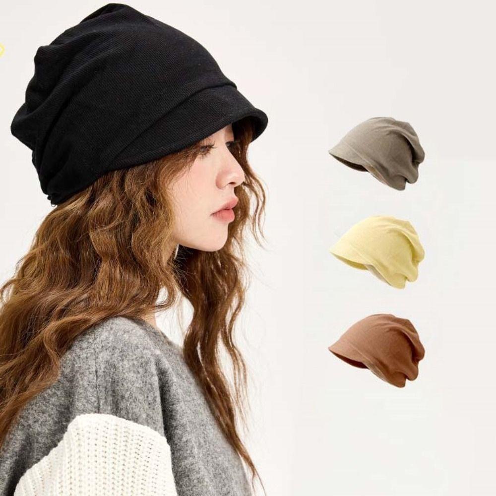 Keep Warm Slouchy Baggy Caps Solid Color Skull Cap Chemo Cap Beanie Hat  Outdoor Headwear