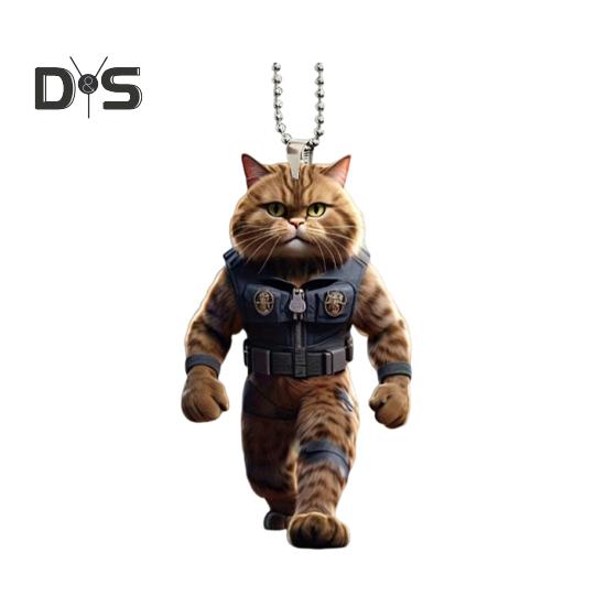 Car Rearview Mirror Ornament Lovely Cat Pendant Christmas Tree Hanging Decoration Acrylic Christmas Tree Decor Car Interior Accessories