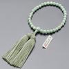Buddhist Altar Shop Takita Shoten Kyoto Buddhist Prayer Beads for Women, Burmese Jade 8mm Beads, Silk Tassel with Head, Prayer Beads Bag, Suitable for