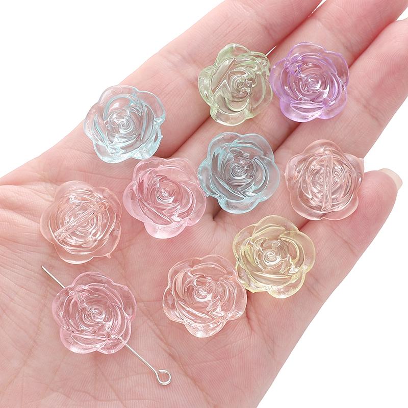 

18/19 мм 20 г/пакет акриловые цветные бусины розы DIY браслет ожерелье серьги ювелирные аксессуары 18mm 20g/bag