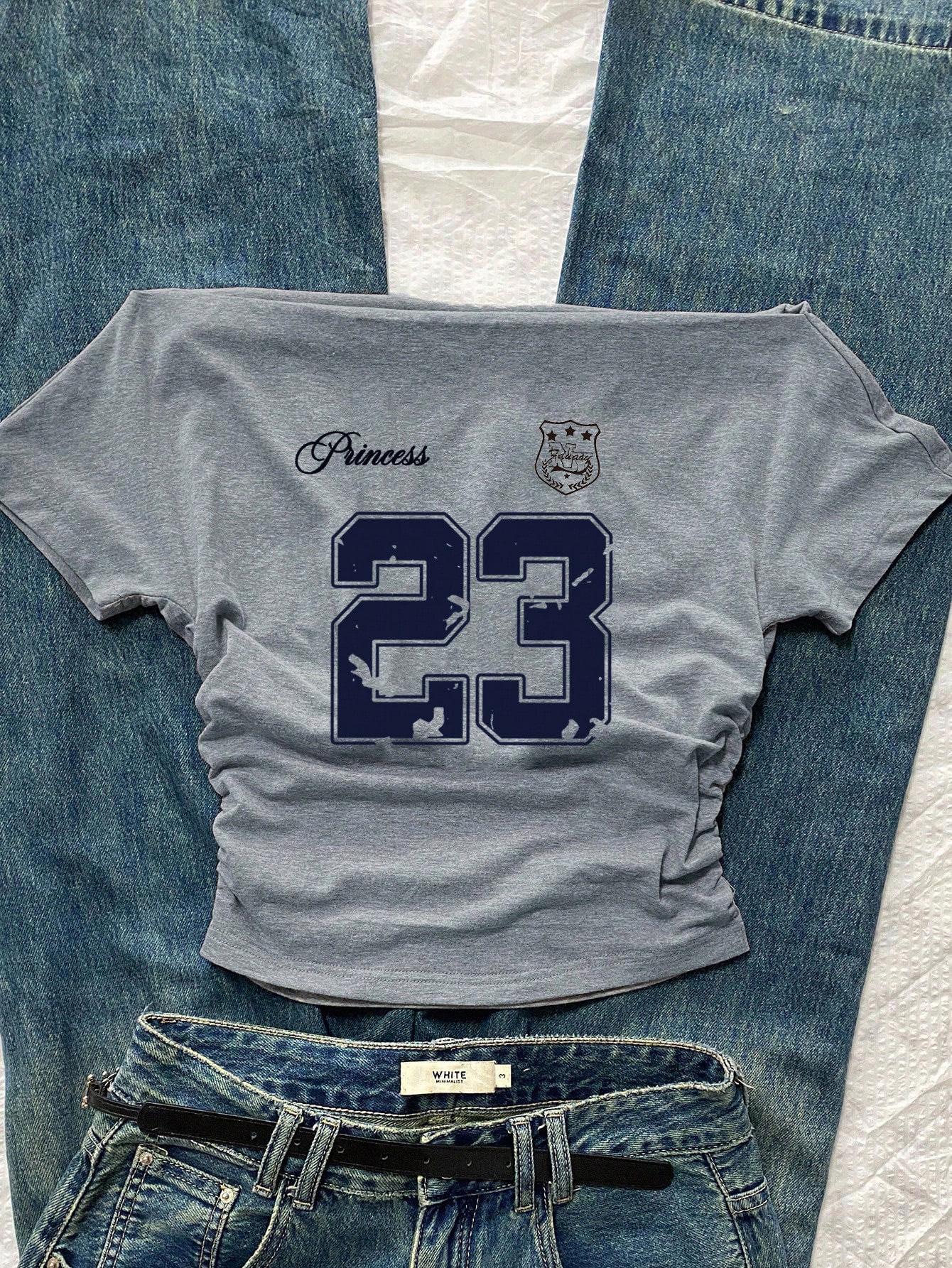 

American Style Digital Print Short-Sleeve T-Shirt M серый
