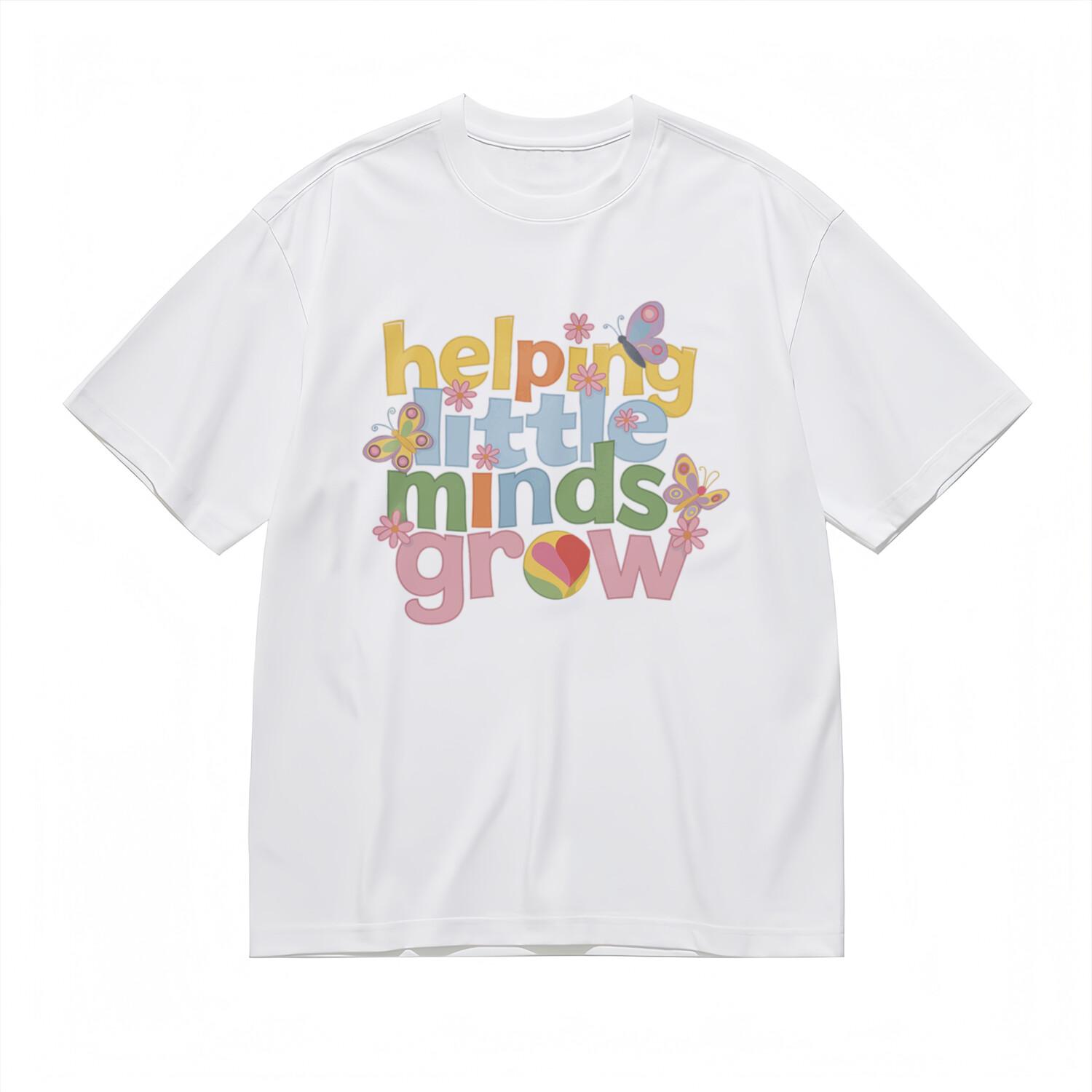 Comfy Classic T-Shirt Diverse Blossoms and Slogan Design Cotton Tee S