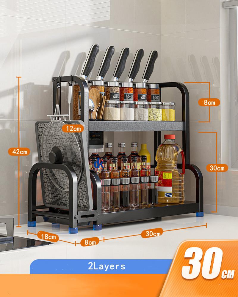 2Layers 3Layers Stainless Steel Kitchen Storage Rack Seasoning Chopsticks Shelf Organizer Knife Jar Household Accessories