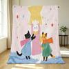 Cute Cat Plush Flannel Throw Blanket Soft, Machine Washable for Home, Couch, Office Naps, Christmas & Halloween