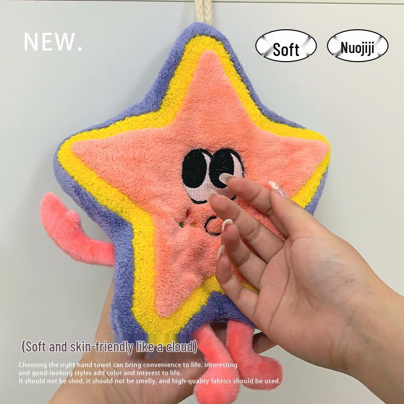 Dopamine Cartoon Coral Fleece Hand Towel: Soft, Quick-Drying, More Absorbent Than Cotton, Perfect for Kids (Spring/Summer)