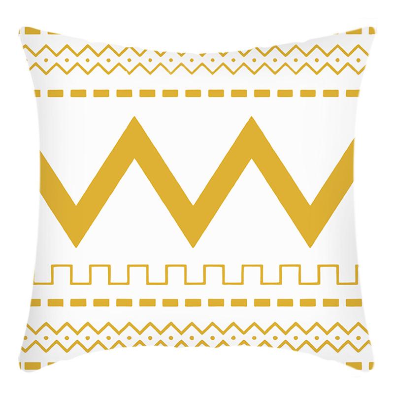 New Green Plant Yellow Sun Flower Letter Print Pillow Home Sofa Cushion Cover