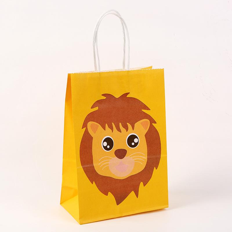 6 Stück Dschungel Safari Tiere Papier Geschenktüten Dschungel Thema Geburtstagsfeier Deko Süßigkeiten Kekse Verpackungsbox Kinder Babyparty Zubehör