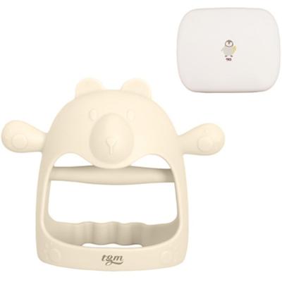 TGM Domestically Produced Infant Platinum Silicone Glove Type Bear Wrist Teether, Product + Case, Cream Butter, 1 Set, Korean Baby Products