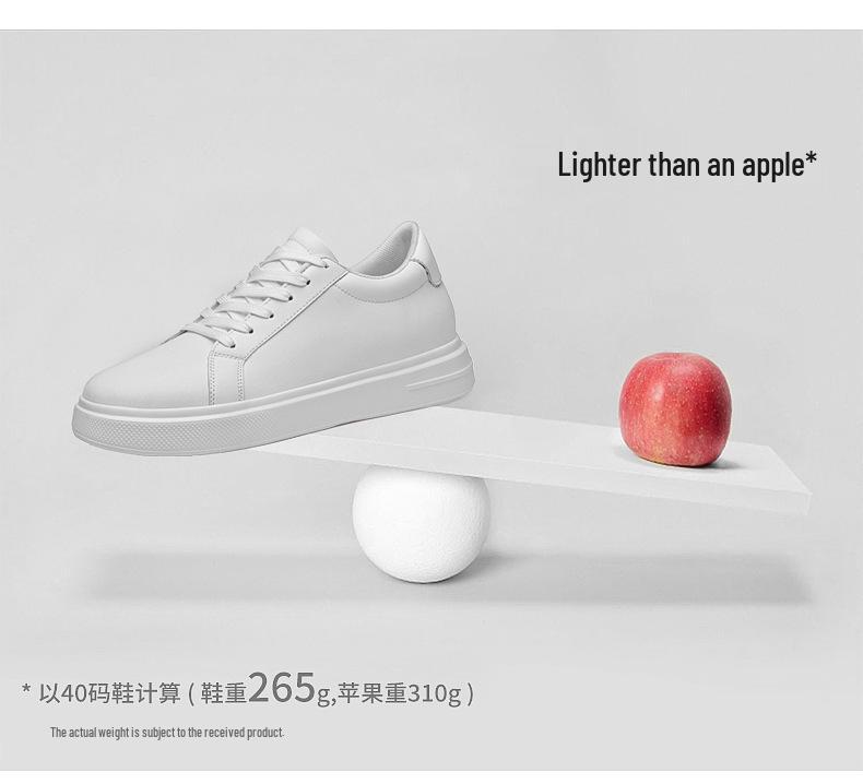 Invisible 8CM Height Increasing Men's Thick Sole White Casual Outdoor Sports Board Shoes
