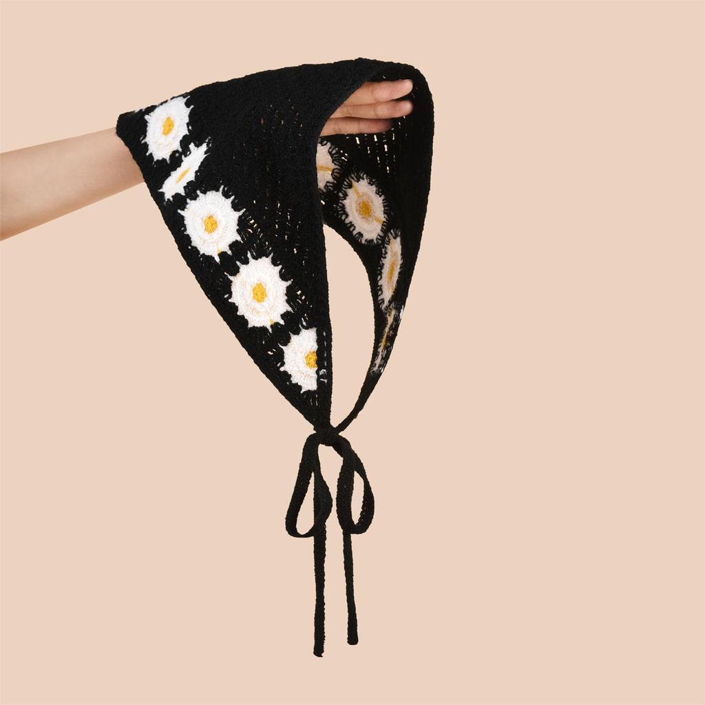 Vintage Pastoral Lace Bandana Headwrap: Chic French Silk Hair Scarf