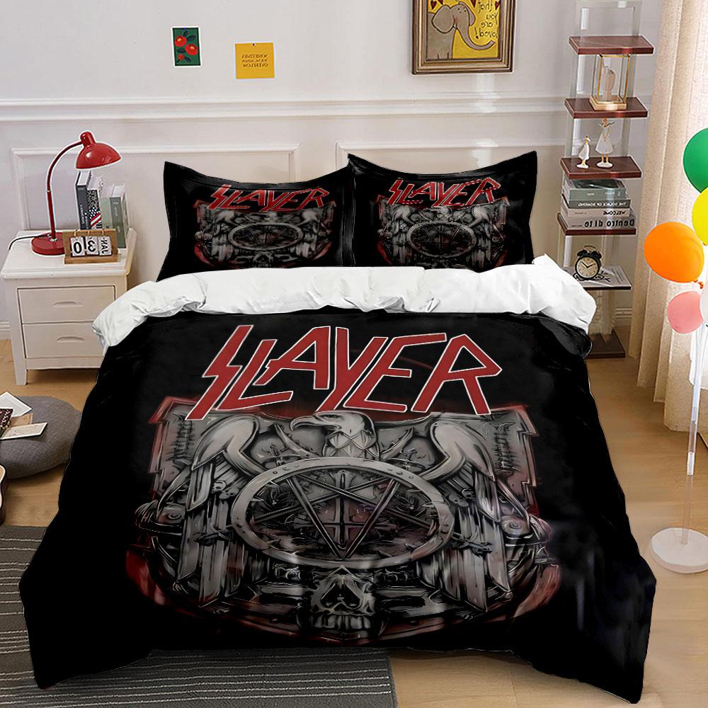 "Slayer Logo Black Bedding Set" Bedding Duvet Cover Set Duvet Cover Pillowcases (1 * Duvet Cover 2 * Pillowcases, Without Duvet Insert)