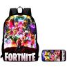 Fortnite 2-Piece Set Backpack Pencil Case Unisex Large Capacity Cartoon Schoolbag Kids Boys Girls Gift Ages 5-8
