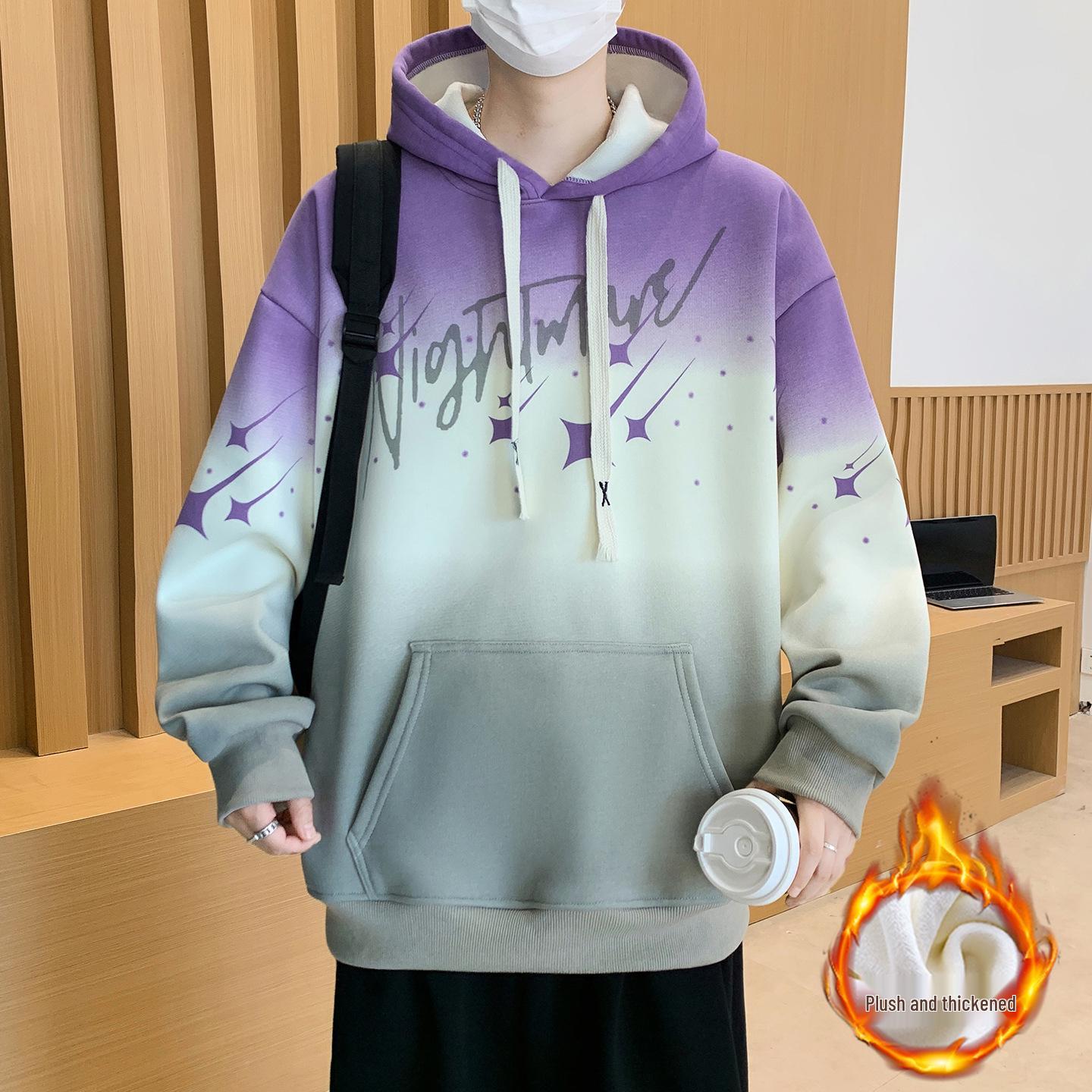 

Men s Youth Hoodie: Thick Fleece, Solid Color Winter Sweatshirt for Junior High and High School Boys L (100-120 kg)