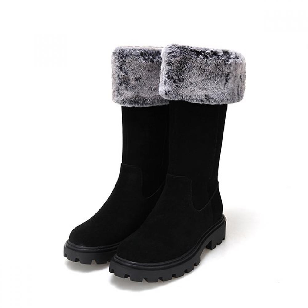 Barbara Leather Suede Two Way 4cm Half Boots Bbg853bk 225mm