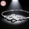 925 Sterling Silver Double Heart Bracelet Set Elegant and Fashionable Women's Chain Bracelet Valentine's Day and Mother's Day Gift