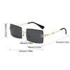 Non-polarized Trendy Rectangle Sunglasses for Men Women Fashion  Small Rimless Square Glasses Gradient Lens Eyewear