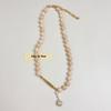 Vintage Fish Baroque Pearl Pendant Necklace Lapis Lazuli Color Beaded Choker for Women Party Trendy Jewelry Accessory Gifts