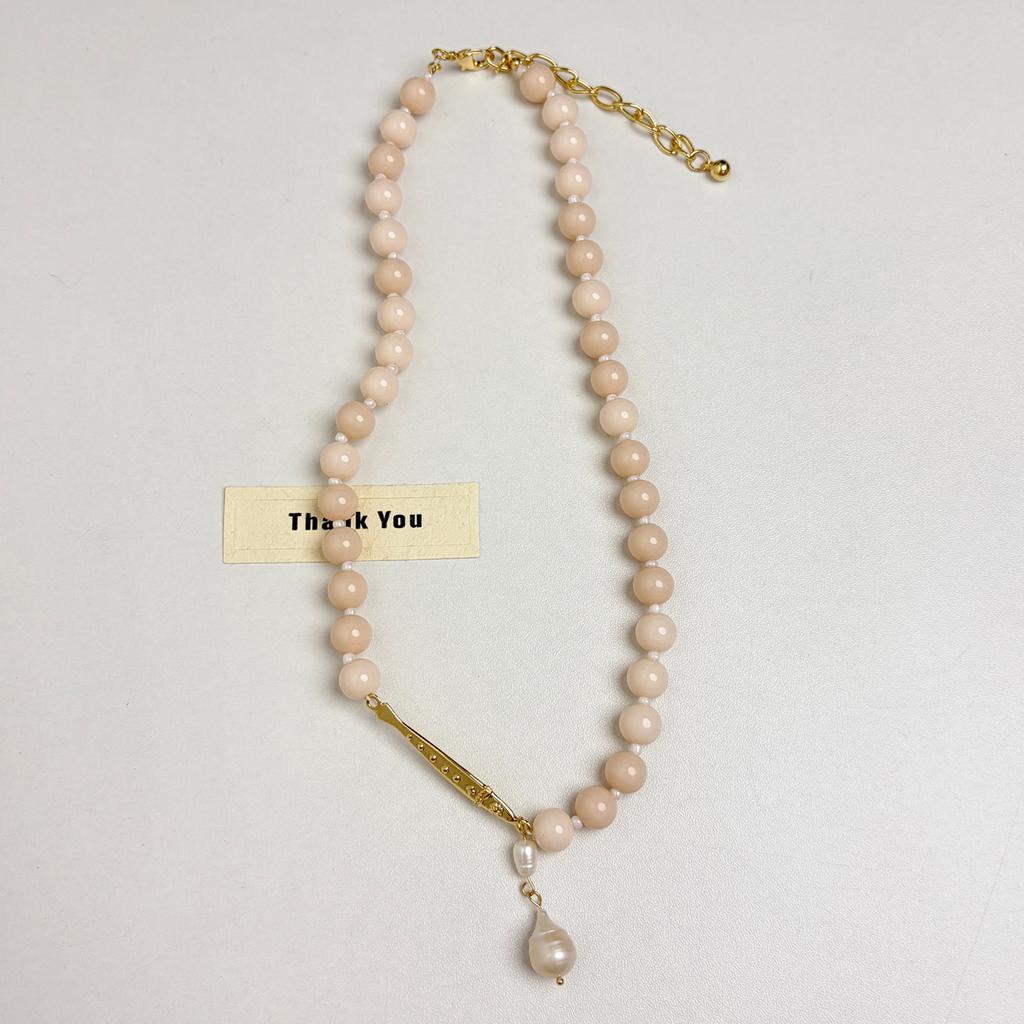 Vintage Fish Baroque Pearl Pendant Necklace Lapis Lazuli Color Beaded Choker for Women Party Trendy Jewelry Accessory Gifts