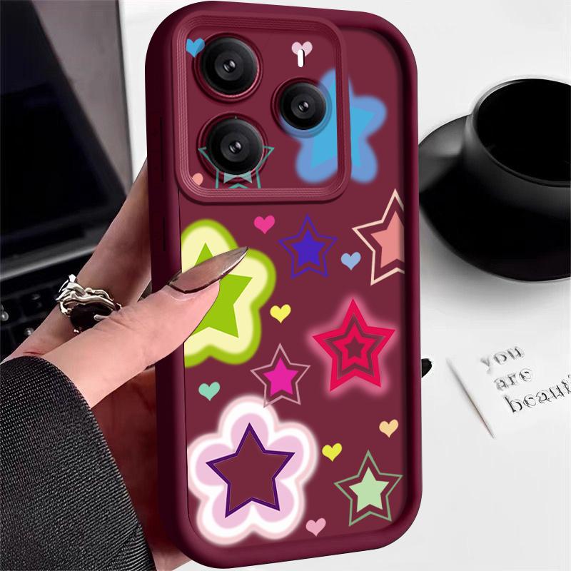 Blended Colorful Stars Pattern Case For Xiaomi Redmi Note 14 13 Pro 5G 4G 12 11 Funda Xiaomi 14T 13T 11T Pro Shockproof Bumper Silicone Cover