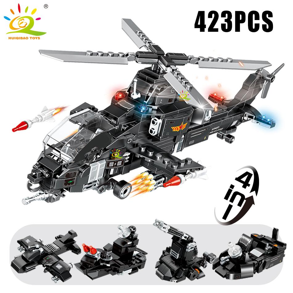 Non-Toxic Swat Police Truck Model Building Blocks City Helicopter Vehicle Car Figures Bricks Educational Toy For Children Gift
