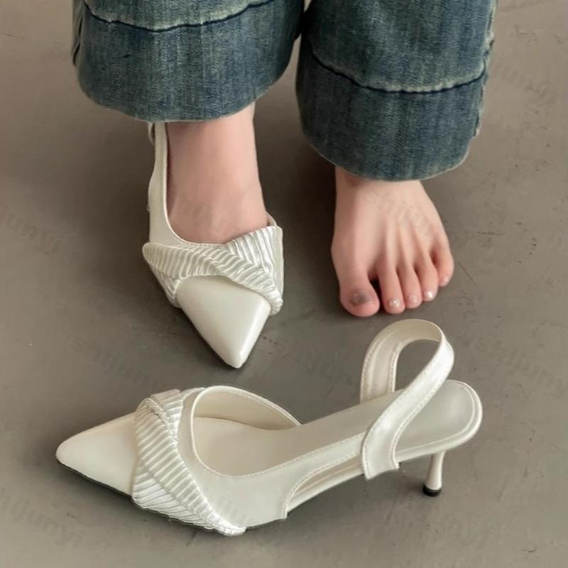Fashion Fashion Pointed Thin Heeled Single Shoes for Women 2025 Summer Elegant Fashion Versatile Shallow Mouth Sandals Comfortable Pumps