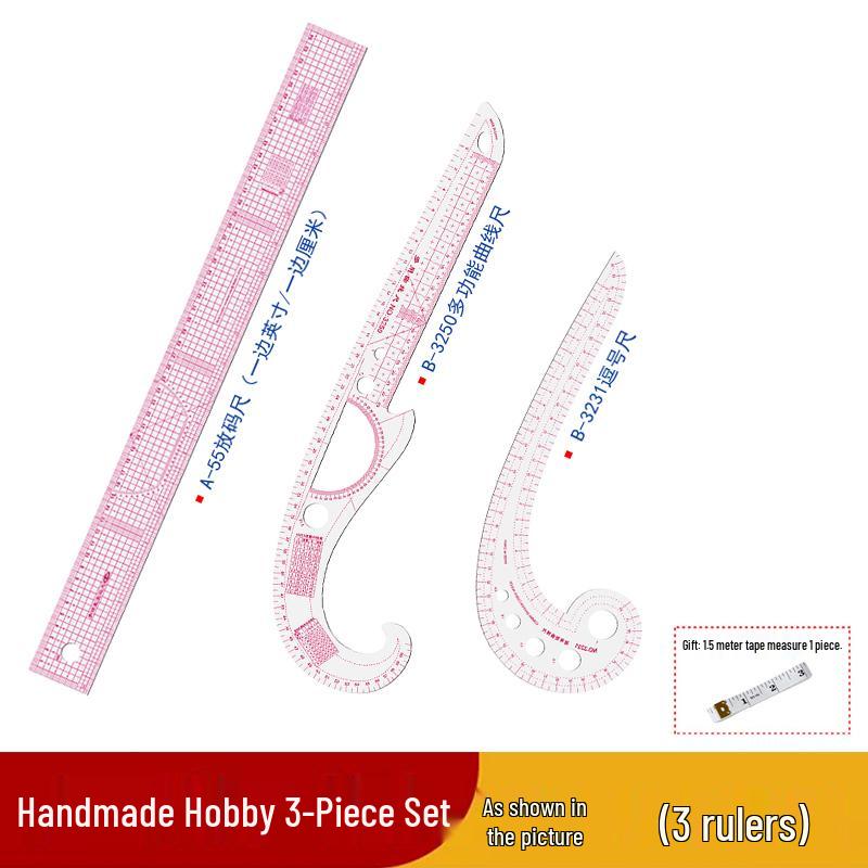 Multifunctional Dressmaking and Grading Ruler Set for Sewing, Tailoring, Curve Cutting, and Proportion Pattern Making