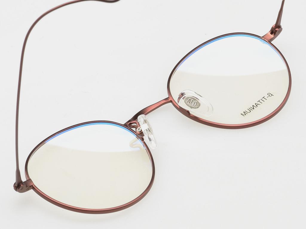 Alloaiweeo [Alo:Ctzen] Ci8709B C3 Beta Titanium Ultra-Light Brown Slim Eyeglass Frame