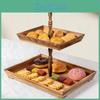 Tray Stand Cupcake Serving Wooden Rustic Fruits Snack Pastry Holder For Kitchen Counter
